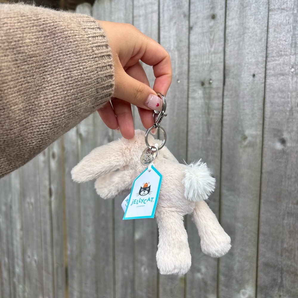 !NWT! Jellycat Smudge Rabbit Bag Charm - Picture 2 of 6